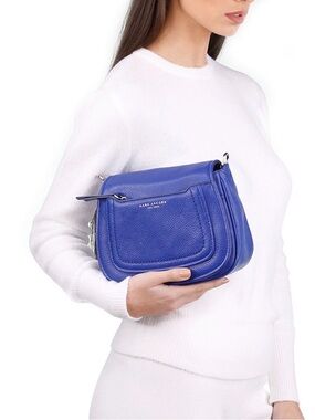 Marc Jacobs Empire City Mini Messenger Leather Crossbody Bag Cobalt Blue EUC